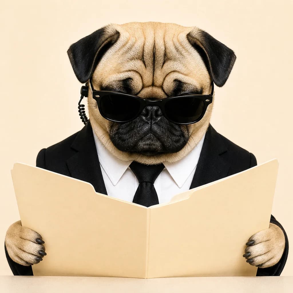 Warm paper folder and black service objects in the Pets In Black house style